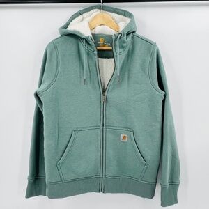 Carhartt Clarksburg Brushed Fleece Sherpa-Lined Full-Zip Hoodie Relaxed Fit S